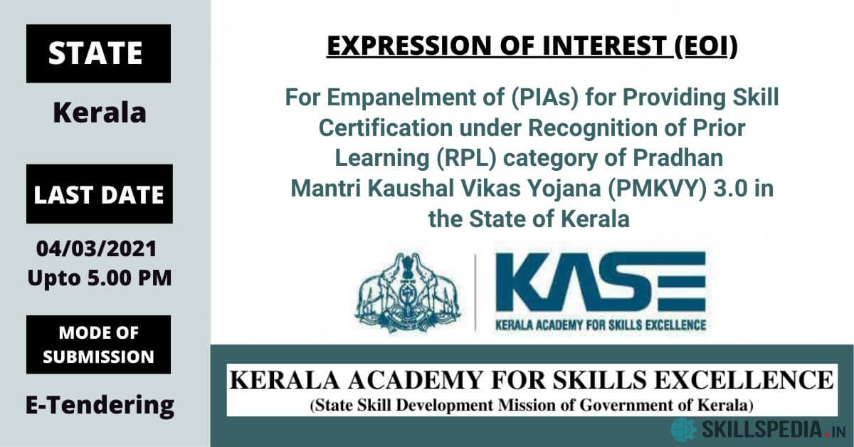 SKILLSPEDIA-Kerala-KASE-PMKVY-3.0-RPL-Tender-EOI-RFP-2021