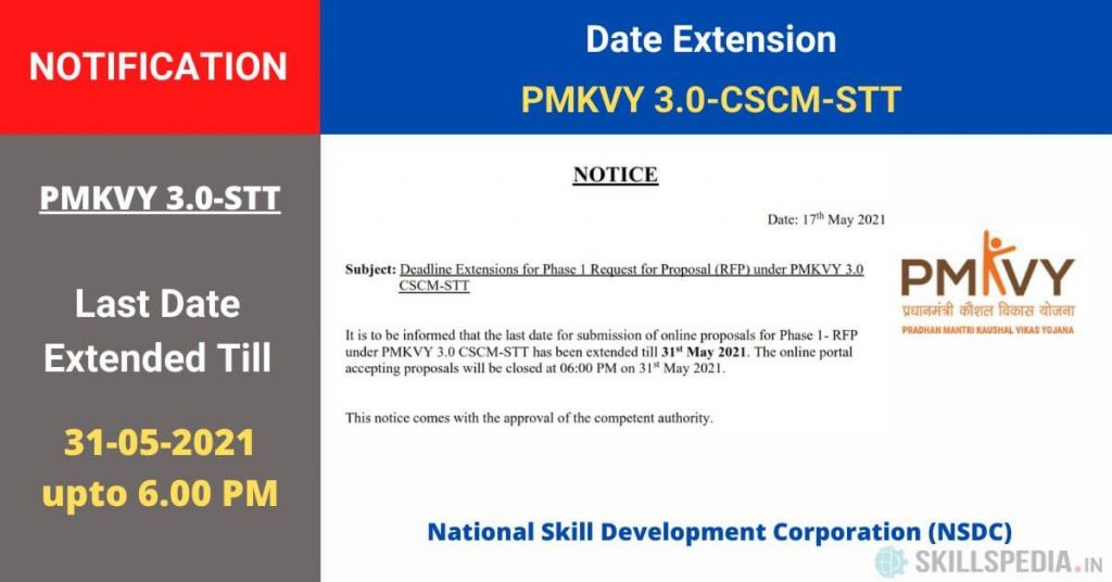 SKILLSPEDIA-Notice-PMKVY3-RFP-dealine-extension