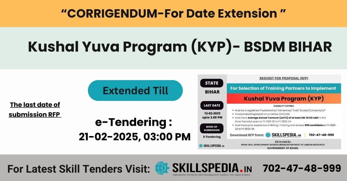 SKILLSPEDIA-DATE-EXTENSION-CORRIGENDUM-KYP-BIHAR