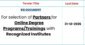 EOI for selection of Partners for Online Degree Programs/Trainings with Recognized Institutes